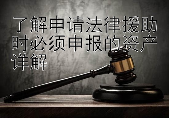 了解申请法律援助时必须申报的资产详解