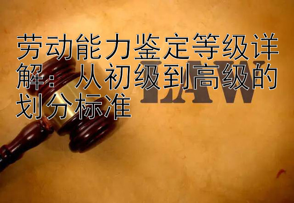 劳动能力鉴定等级详解：从初级到高级的划分标准