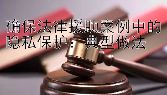 确保法律援助案例中的隐私保护：典型做法