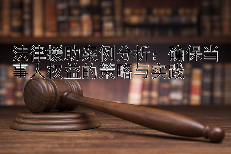 法律援助案例分析：确保当事人权益的策略与实践