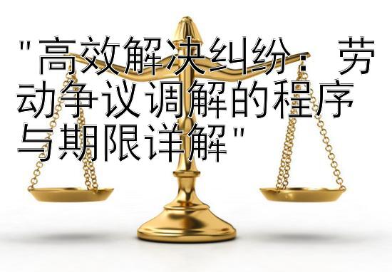 高效解决纠纷：劳动争议调解的程序与期限详解